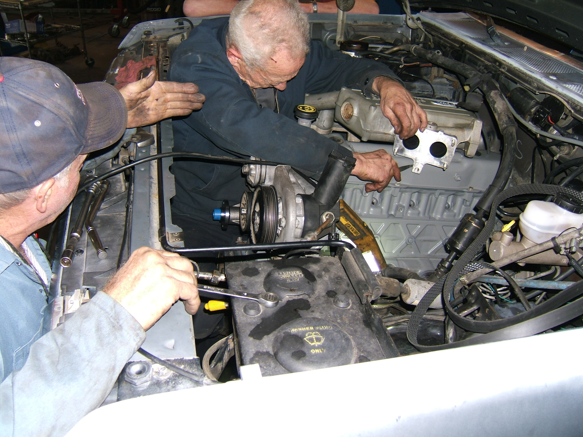 Engine being replaced